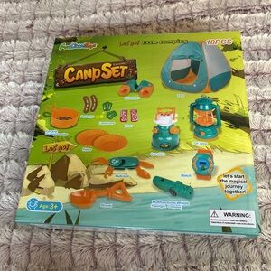 FUN LITTLE TOYS Pop Up Tent with Kids Camping Gear Set